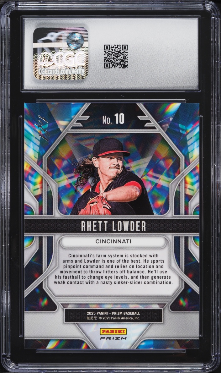 2025 Panini Prizm Prizmatic Black Finite Rhett Lowder ROOKIE 1/1 #10 CGC 10 GEM MINT