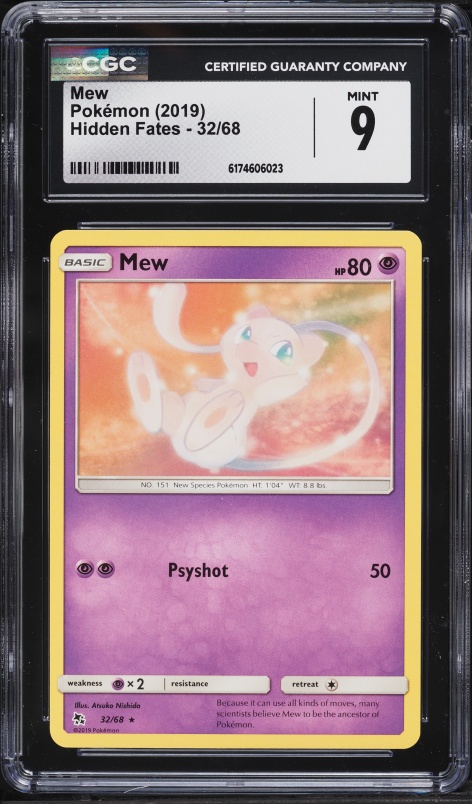 2019 Pokemon Sword & Shield Hidden Fates Mew #32 CGC 9 MINT