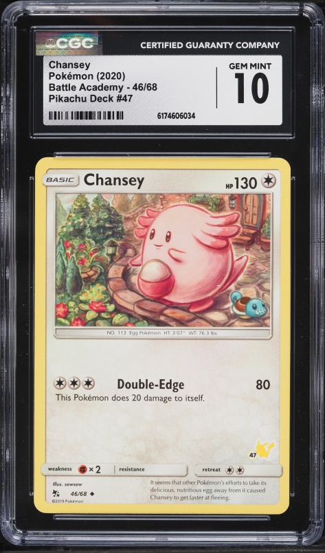 2020 Pokemon Battle Academy Pikachu Deck #47 Chansey #46 CGC 10 GEM MINT