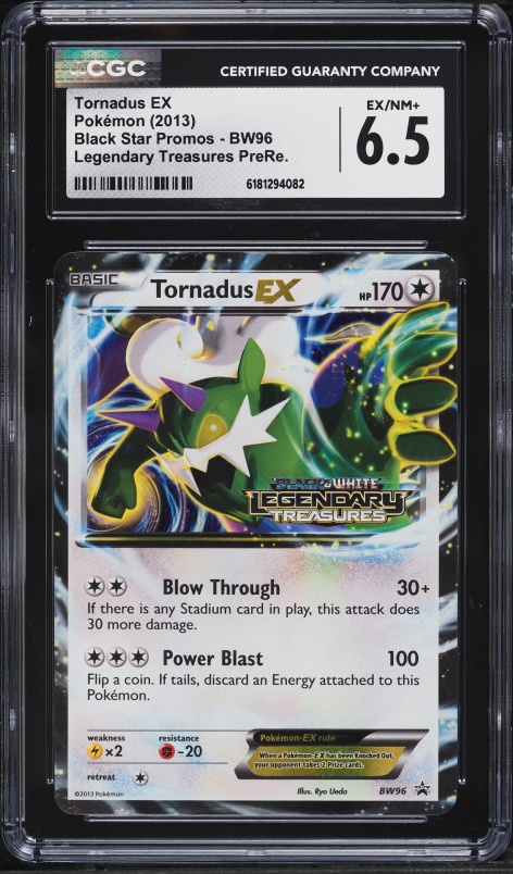 2013 Pokemon Black & White Promo Legendary Treasures Prerelease Tornadus Ex #BW96 CGC 6.5 EXMT+