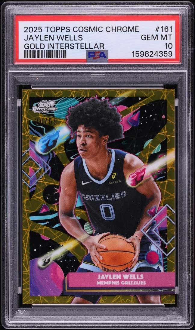 2025 Topps Chrome Cosmic Gold Interstellar Jaylen Wells /50 #161 PSA 10 GEM MINT