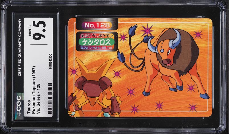 1997 Pokemon Japanese Topsun VS Series Tauros #128 CGC 9.5 MINT+