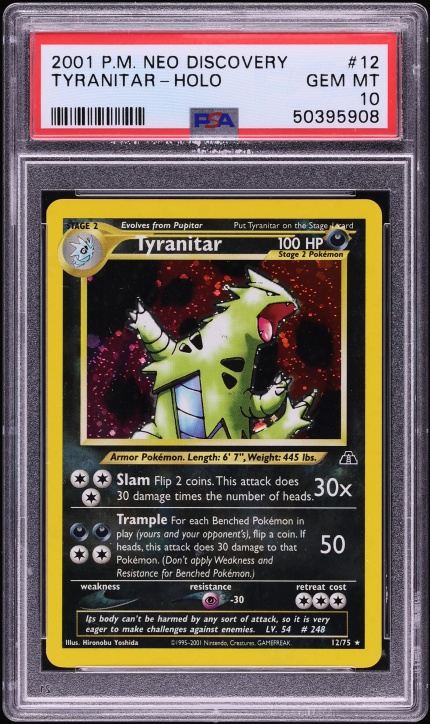 2000 Pokemon Japanese Neo 2 Holo Tyranitar #248 PSA 10 GEM MINT on