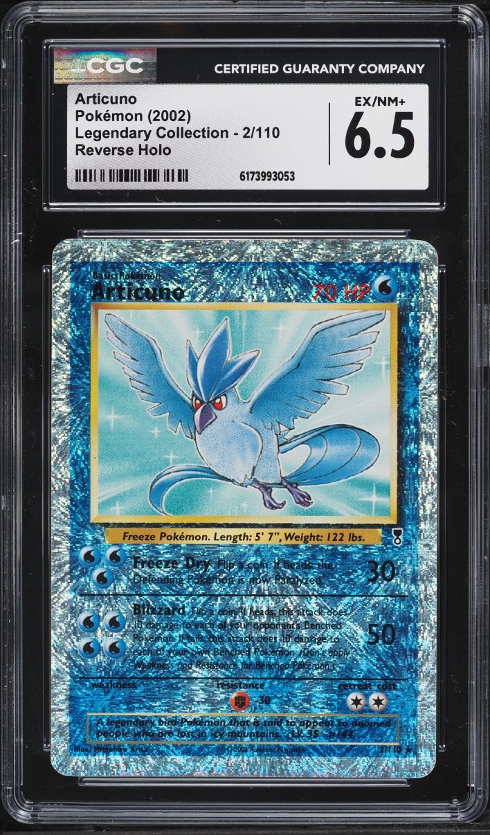 2002 Pokemon Legendary Collection Reverse Holo Articuno #2 CGC 6.5 EXMT+