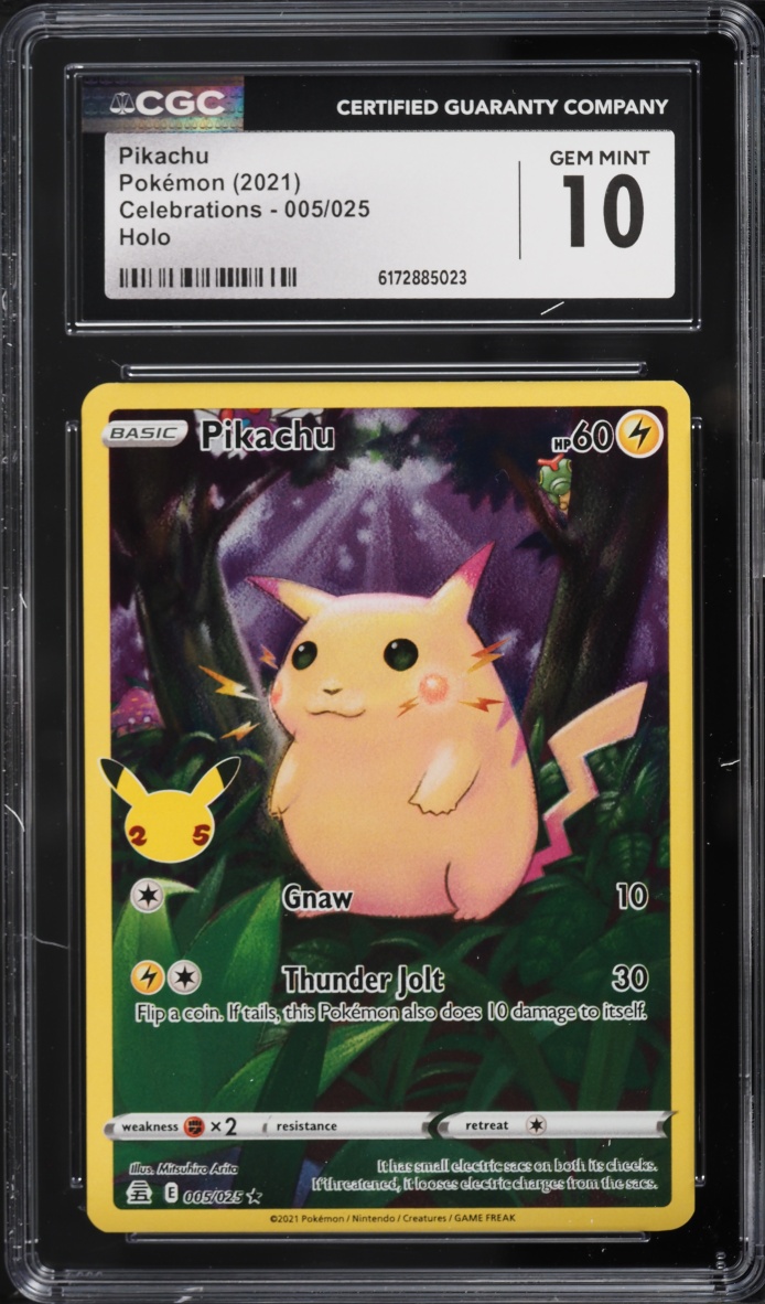 2021 Pokemon Sword & Shield Celebrations Full Art Pikachu #5 CGC 10 GEM MINT