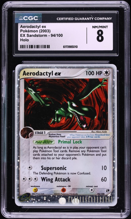 2003 Pokemon EX Sandstorm Holo Aerodactyl EX #94 CGC 8 NM-MT