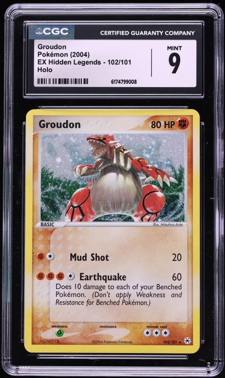 2004 Pokemon EX Hidden Legends Holo Groudon #102 CGC 9 MINT