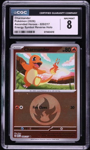 2026 Pokemon Mega Evolution Ascended Heroes Energy Symbol Reverse Holo Charmander #020 CGC 8