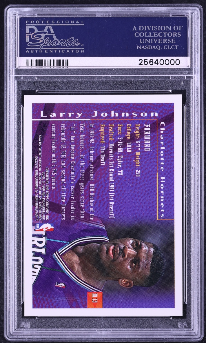 1995 Finest Mystery Bordered Refractor Larry Johnson #M13 PSA 9 MINT