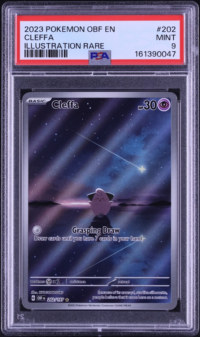 2023 Pokemon Scarlet & Violet Obsidian Flames IR Cleffa #202 PSA 9 MINT