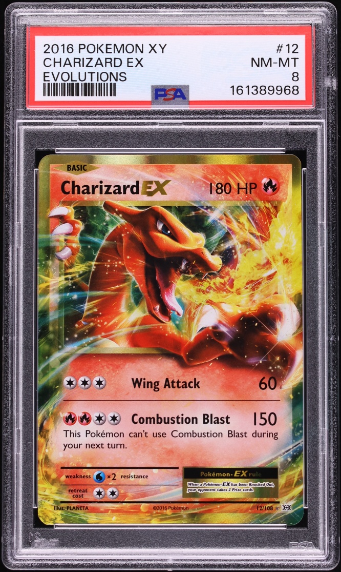 2016 Pokemon XY Evolutions Holo Charizard EX #12 PSA 8 NM-MT