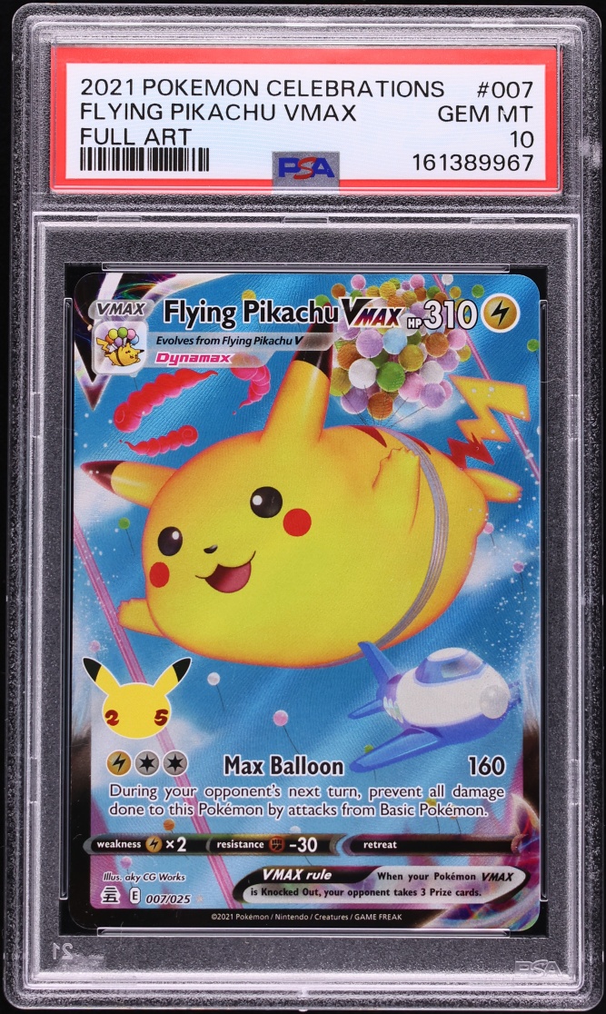 2021 Pokemon Sword & Shield Celebrations Full Art Flying Pikachu VMAX #7 PSA 10 GEM MINT