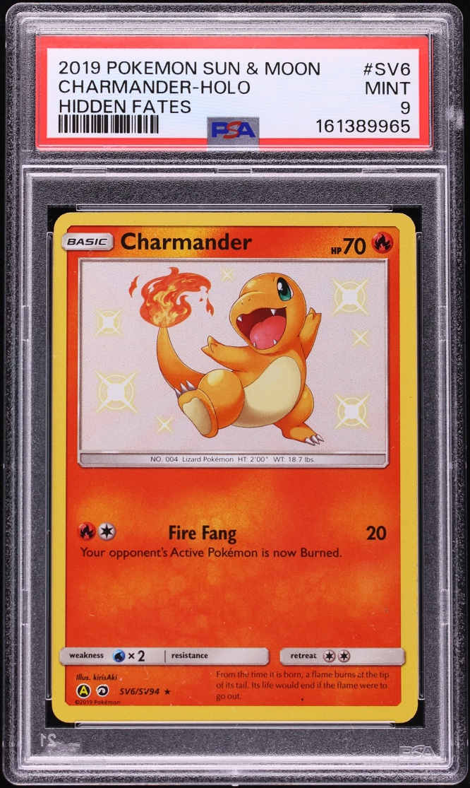 2019 Pokemon Sun & Moon Hidden Fates Shiny Vault Charmander #SV6 PSA 9 MINT