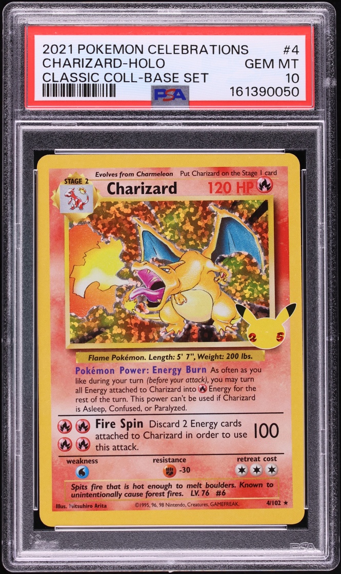 2021 Pokemon Sword & Shield Celebrations Classic Collection Holo Charizard #4 PSA 10 GEM MINT