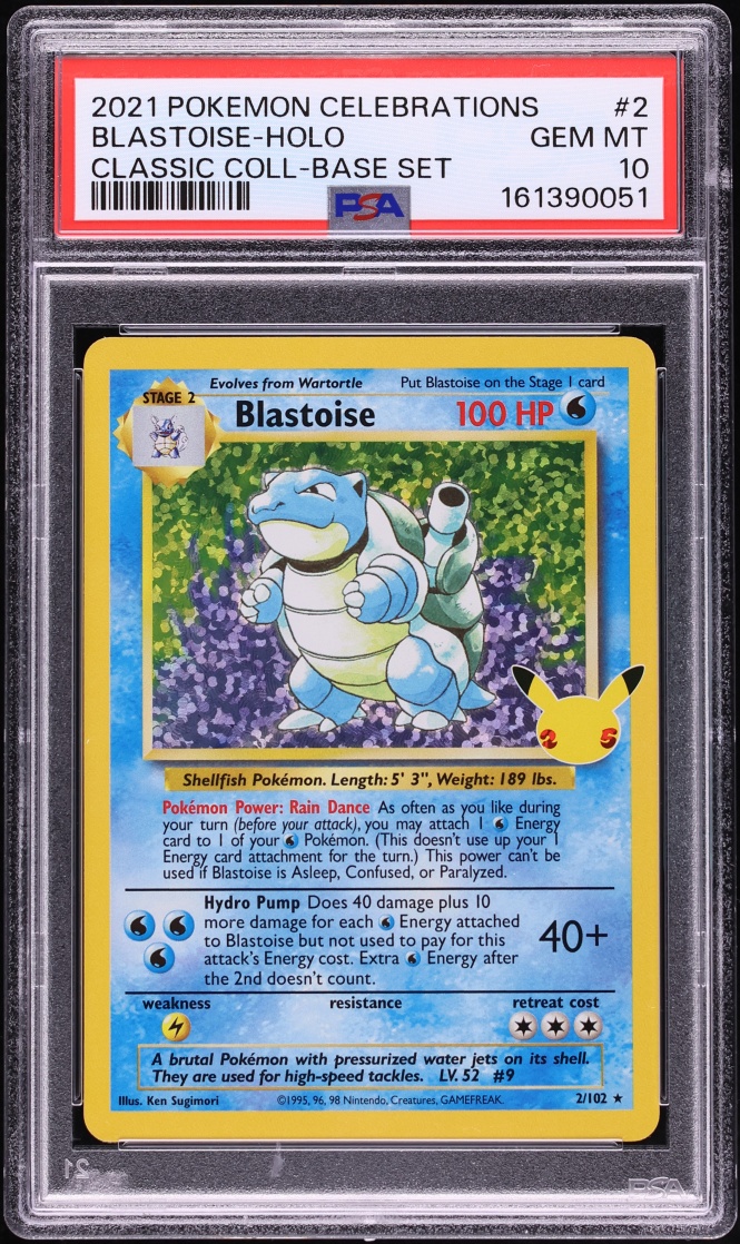2021 Pokemon Sword & Shield Celebrations Classic Collection Holo Blastoise #2 PSA 10 GEM MINT