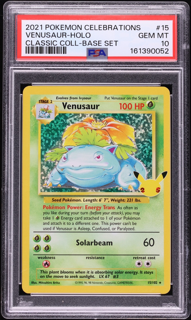 2021 Pokemon Sword & Shield Celebrations Classic Collection Holo Venusaur #15 PSA 10 GEM MINT
