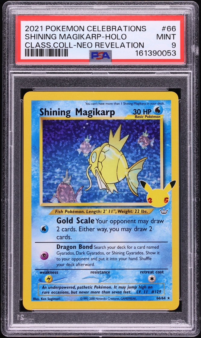 2021 Pokemon SWSH Celebrations Classic Collection Holo Shining Magikarp #66 PSA 9 MINT