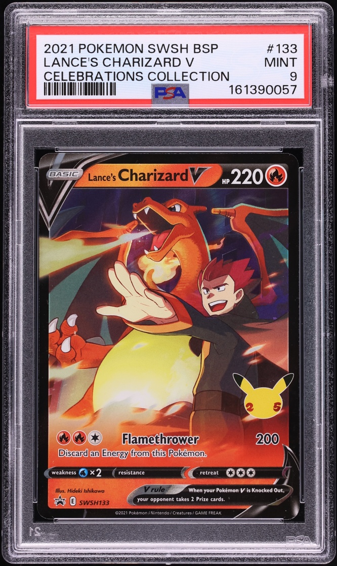 2021 Pokemon Sword & Shield Promo Celebrations Holo Lance's Charizard V #SWSH133 PSA 9 MINT