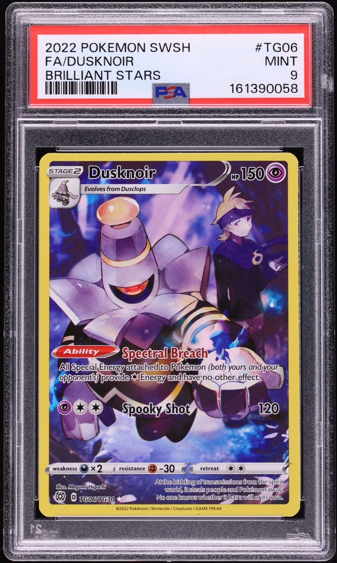 2022 Pokemon Sword & Shield Brilliant Stars CHR Dusknoir #TG06 PSA 9 MINT