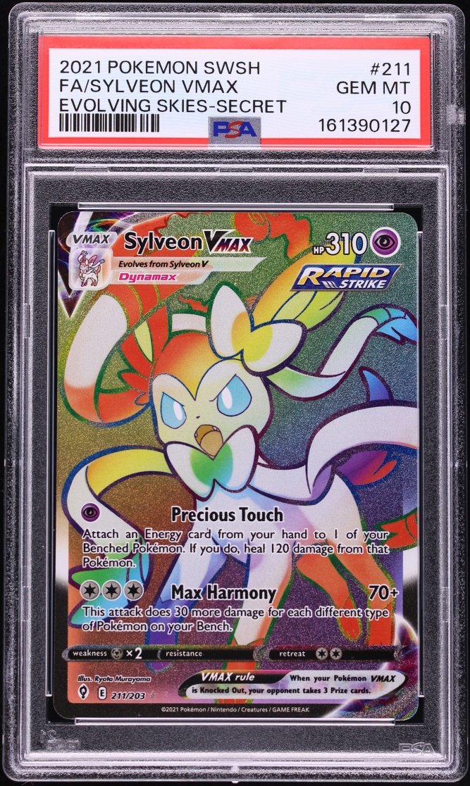 2021 Pokemon Sword & Shield Evolving Skies Rainbow Rare Sylveon VMAX #211 PSA 10 GEM MINT