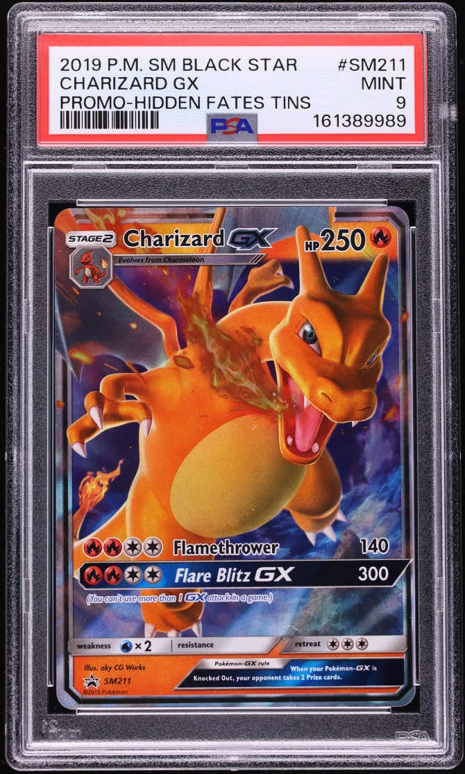 2019 Pokemon Sun & Moon Promo Hidden Fates Holo Charizard GX #SM211 PSA 9 MINT