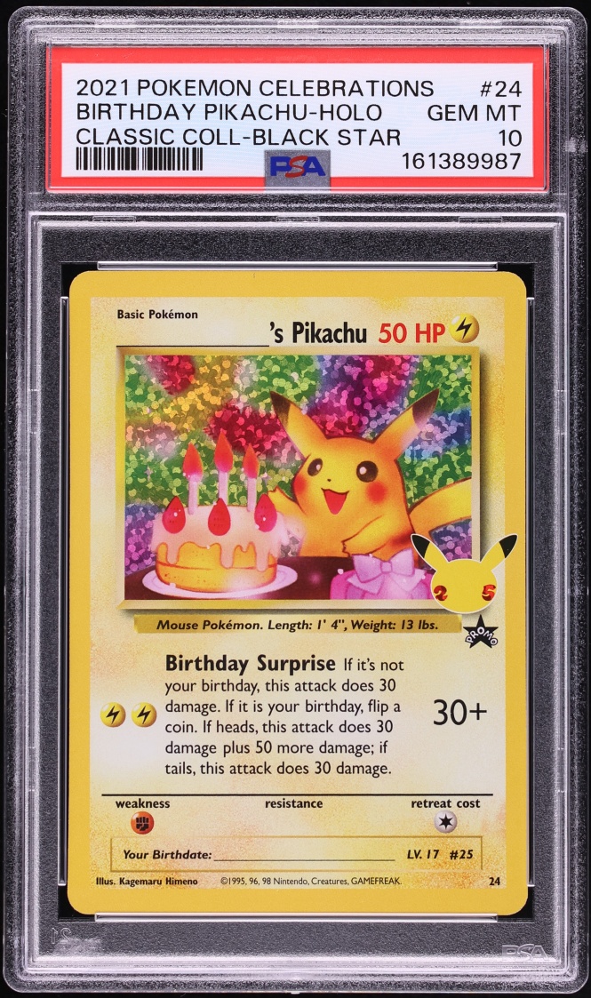 2021 Pokemon SWSH Promo Celebrations Classic Holo Birthday Pikachu #24 PSA 10 GEM MINT