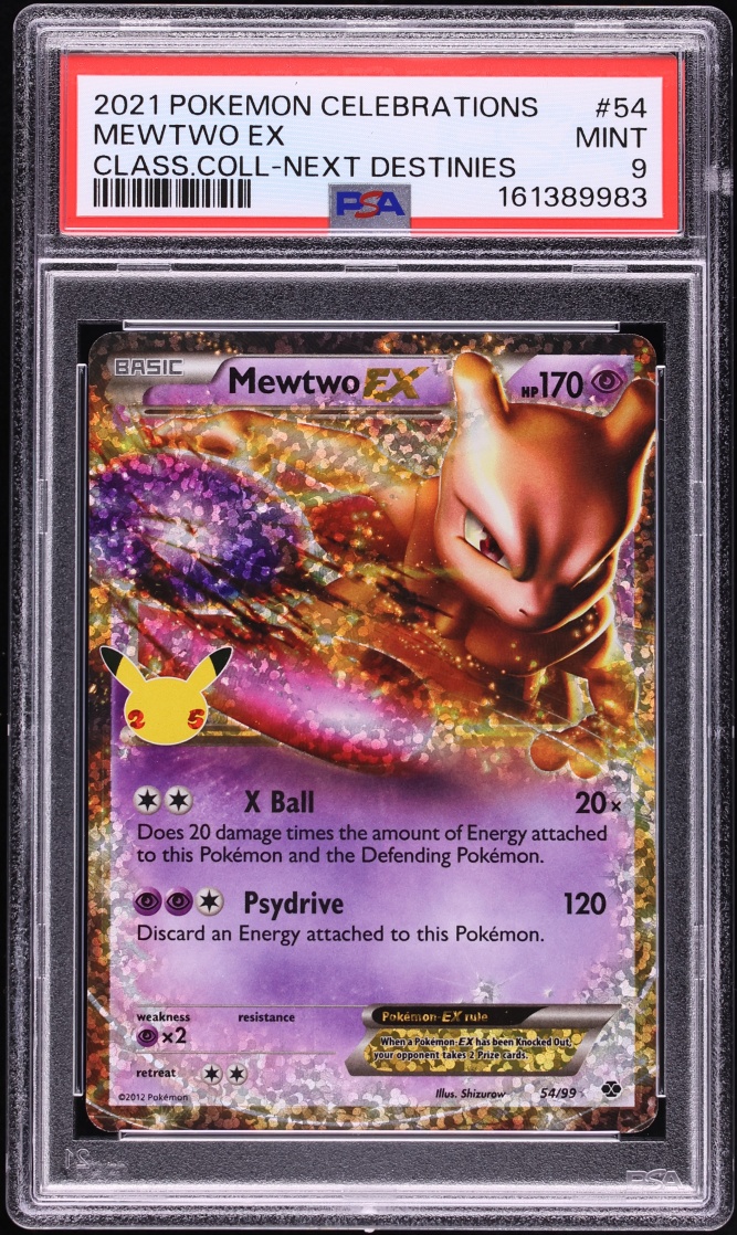 2021 Pokemon Sword & Shield Celebrations Classic Collection Holo Mewtwo EX #54 PSA 9 MINT