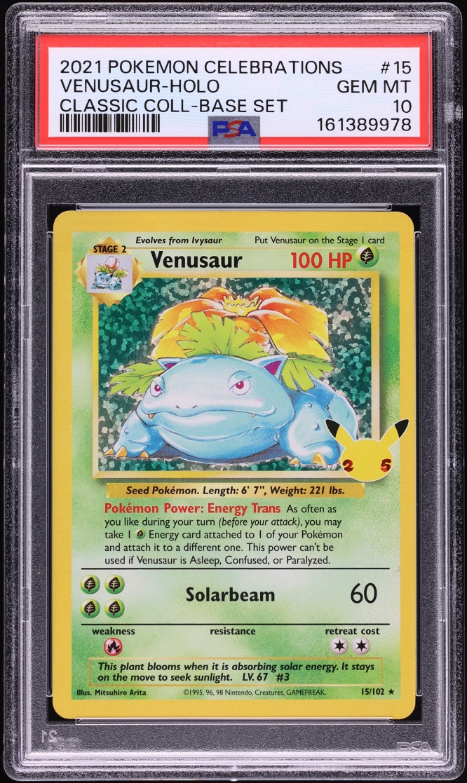 2021 Pokemon Sword & Shield Celebrations Classic Collection Holo Venusaur #15 PSA 10 GEM MINT