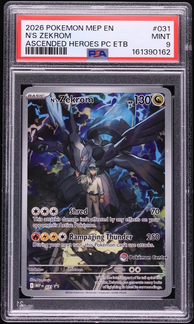 2026 Pokemon Mega Evolution Promo Ascended Heroes Center ETB Full Art N's Zekrom #31 PSA 9 MINT