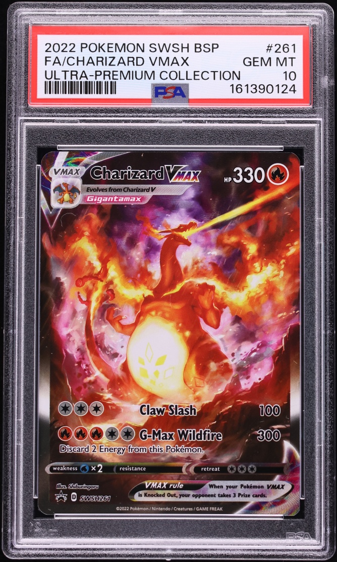 2022 Pokemon Sword & Shield Promo Ultra Premium Full Art Charizard VMAX #SWSH261 PSA 10 GEM