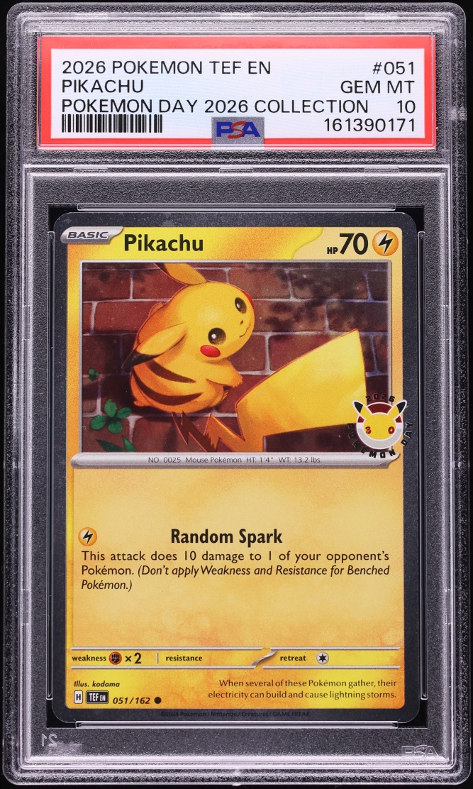2026 Pokemon Scarlet & Violet Temporal Forces Day Collection Holo Pikachu #51 PSA 10 GEM MINT