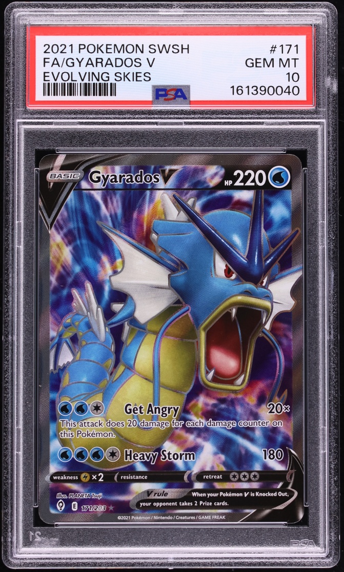 2021 Pokemon Sword & Shield Evolving Skies Full Art Gyarados V #171 PSA 10 GEM MINT