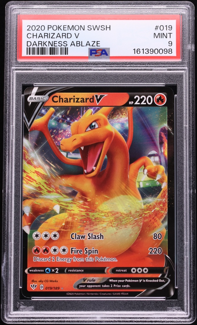 2020 Pokemon Sword & Shield Darkness Ablaze Holo Charizard V #19 PSA 9 MINT