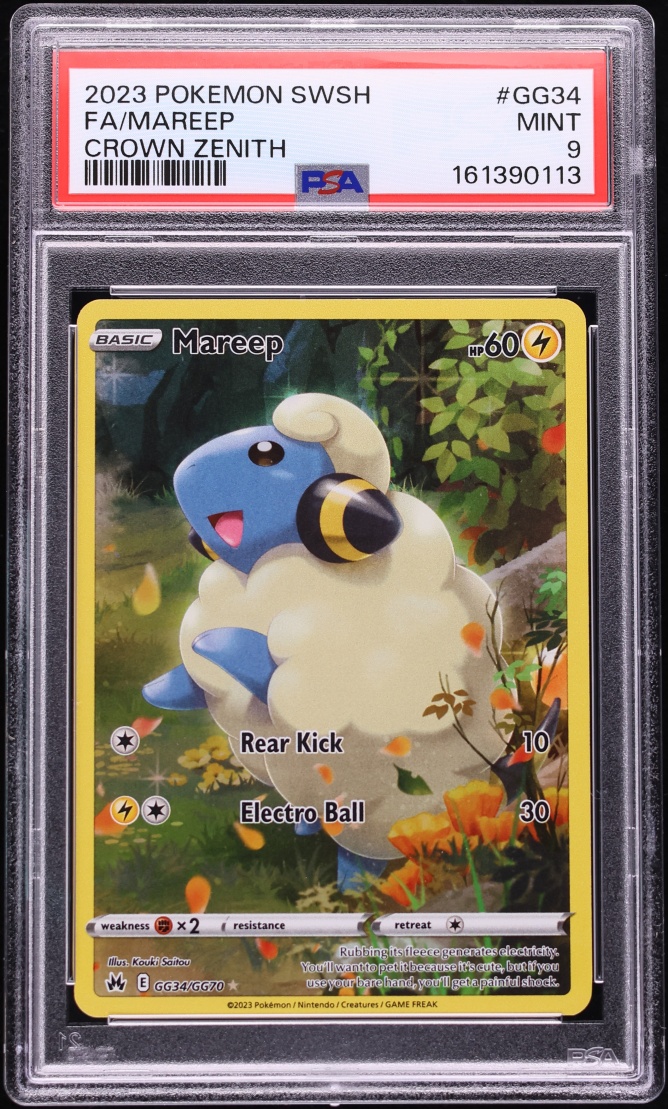 2023 Pokemon Sword & Shield Crown Zenith Full Art Mareep #GG34 PSA 9 MINT