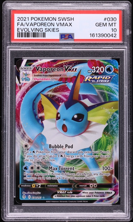 2021 Pokemon Japanese Sword & Shield VMAX Climax CHR Vaporeon #189
