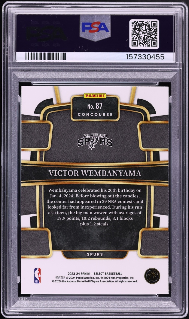 2023 Select Concourse Blue Victor Wembanyama ROOKIE #87 PSA 10 GEM MINT