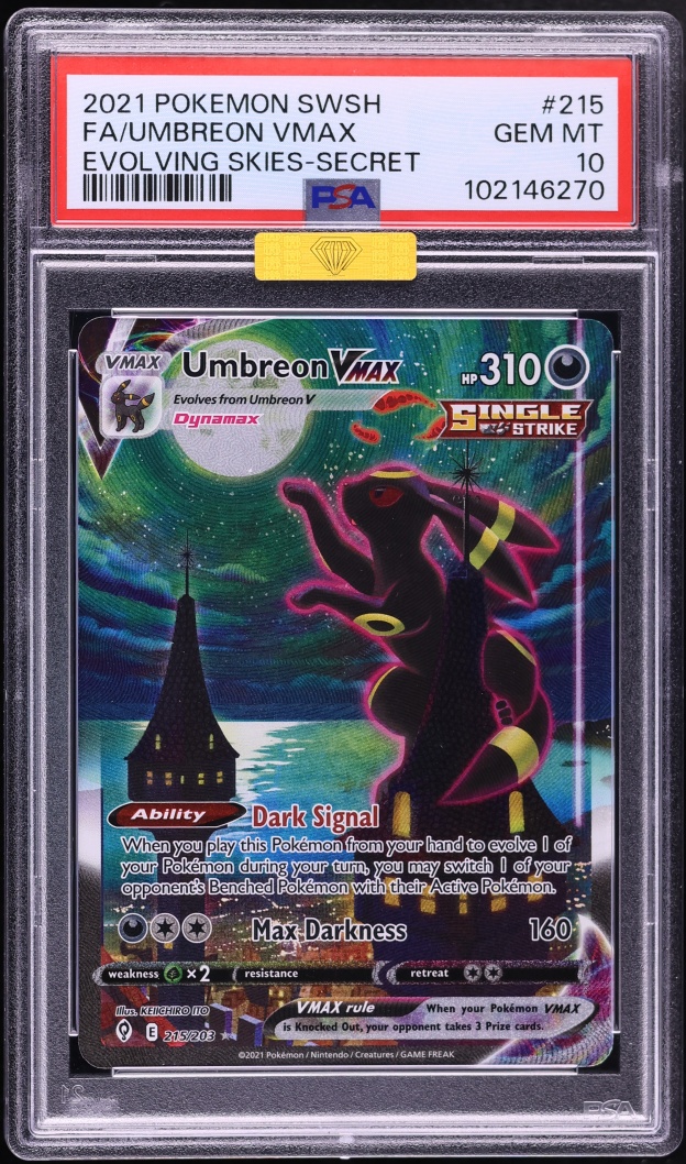 2021 Pokemon Sword & Shield Evolving Skies SEC Umbreon VMAX #215 MBA PSA 10 GEM MINT