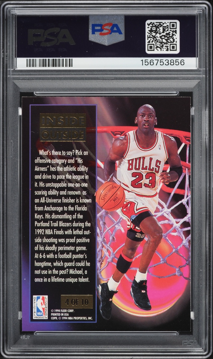 1993 Ultra Inside Outside Michael Jordan #4 PSA 8 NM-MT