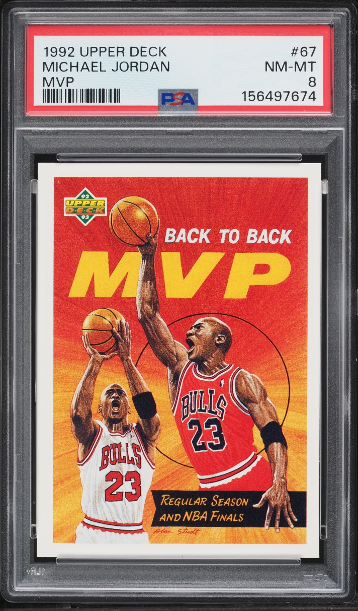 1992 Upper Deck Back To Back MVP Michael Jordan #67 PSA 8 NM-MT