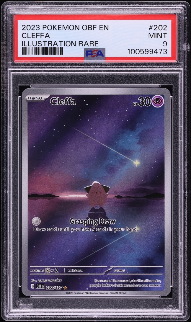 2023 Pokemon Scarlet & Violet Obsidian Flames IR Cleffa #202 PSA 9 MINT
