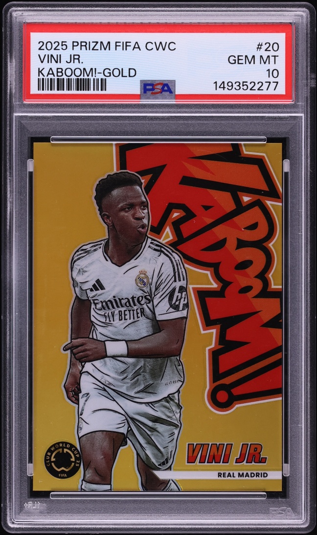 2025 Panini Prizm FIFA Club World Cup Kaboom! Gold Vini Jr. /10 #20 PSA 10 GEM MINT