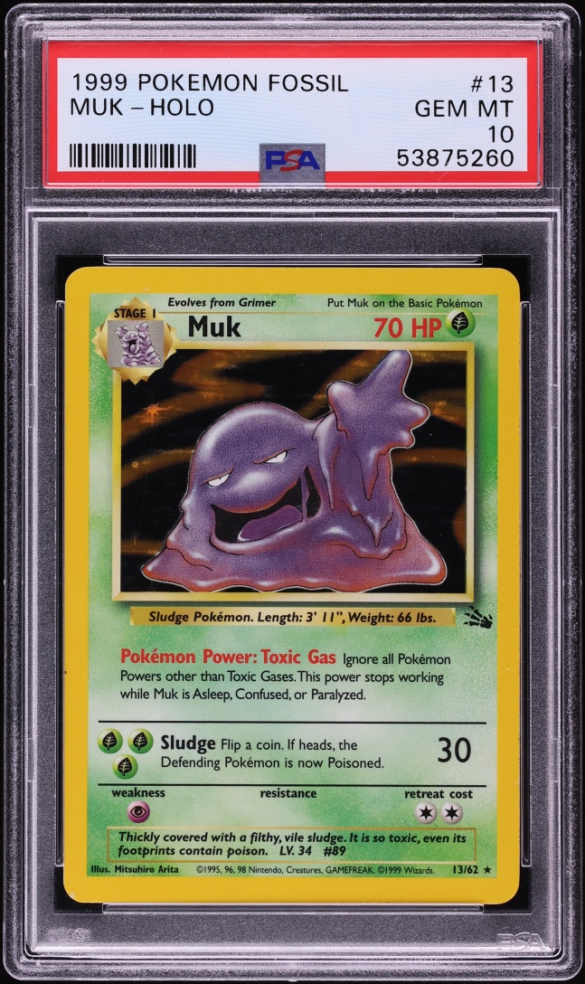 1999 Pokemon Fossil Holo Muk #13 PSA 10 GEM MINT