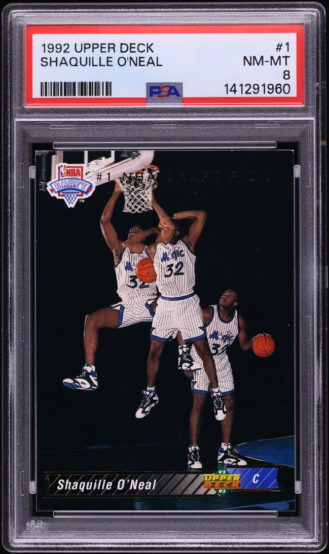 1992 Upper Deck Basketball Shaquille O'Neal ROOKIE #1 PSA 8 NM-MT