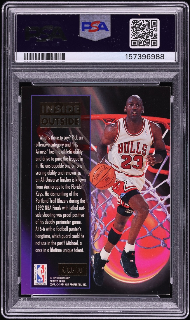 1993 Ultra Inside Outside Michael Jordan #4 PSA 7 NRMT