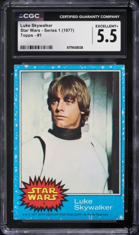 1977 Topps Star Wars Wonder Bread Luke Skywalker #1 PSA 8 NM-MT on