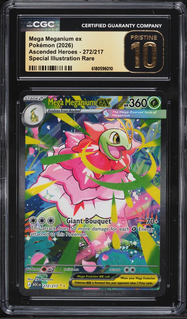 2026 Pokemon Mega Evolution Ascended Heroes SIR Mega Meganium Ex #272 CGC 10 PRISTINE
