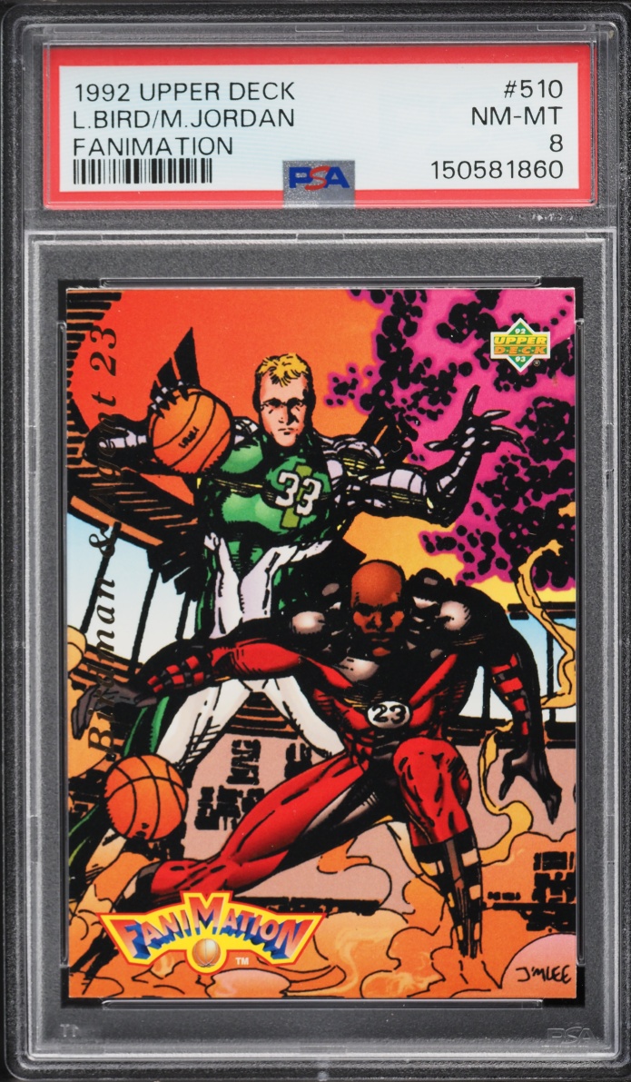 1992 Upper Deck Fanimation Larry Bird & Michael Jordan #510 PSA 8 NM-MT