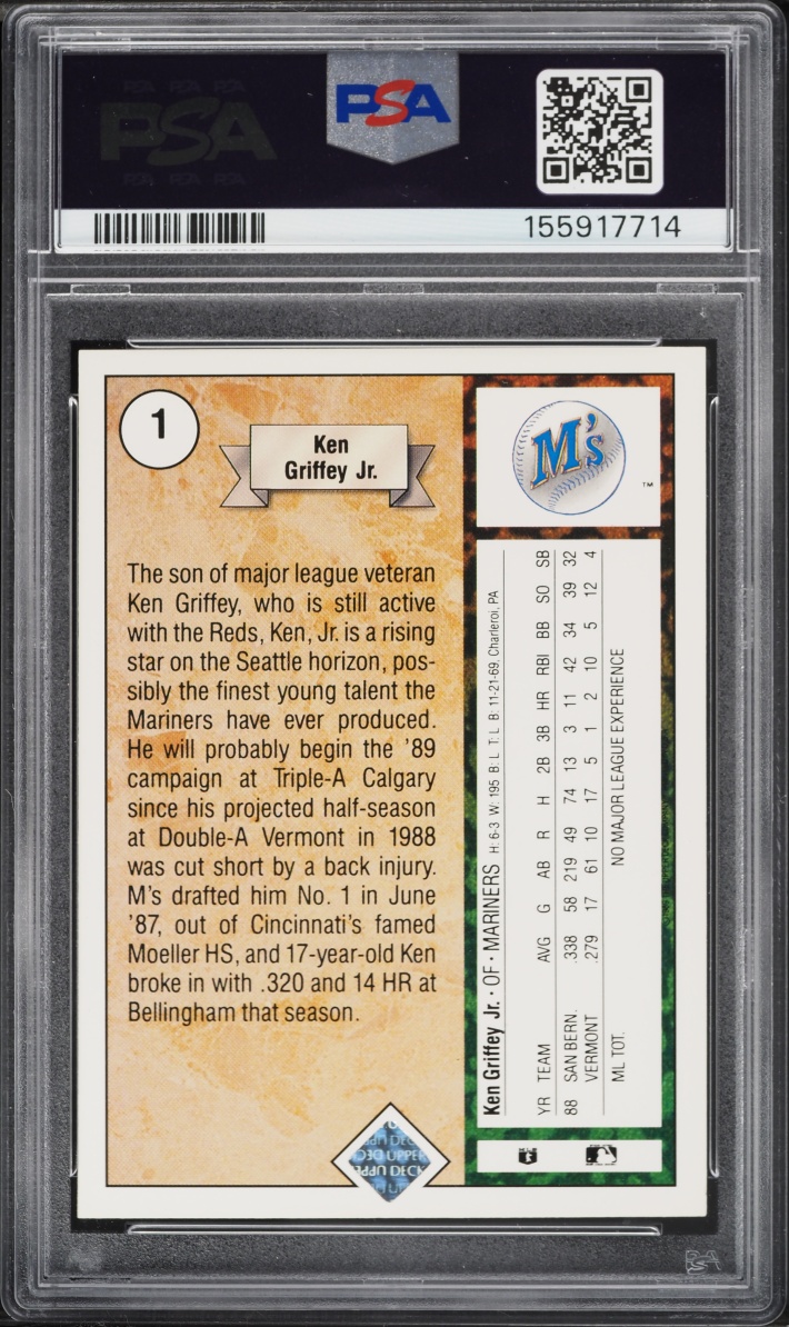 1989 Upper Deck Ken Griffey Jr. ROOKIE #1 PSA 9 MINT