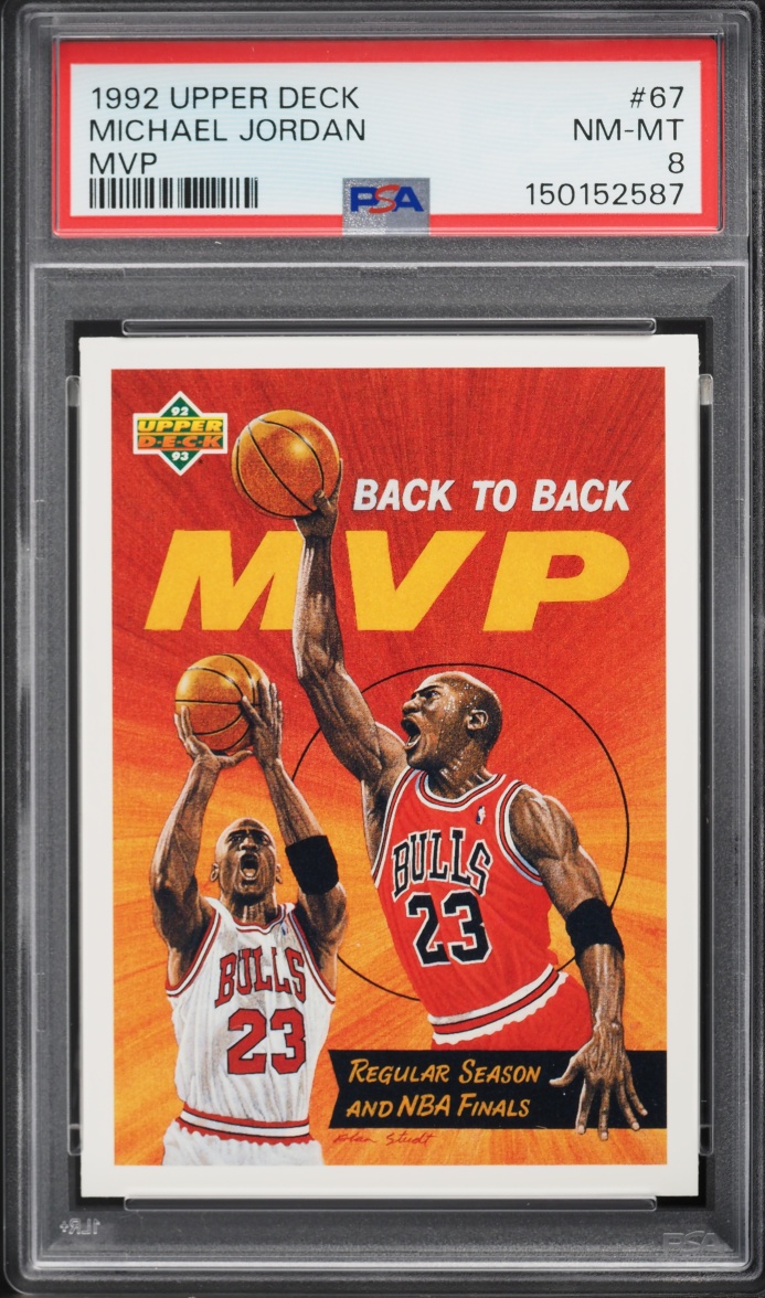 1992 Upper Deck Back To Back MVP Michael Jordan #67 PSA 8 NM-MT