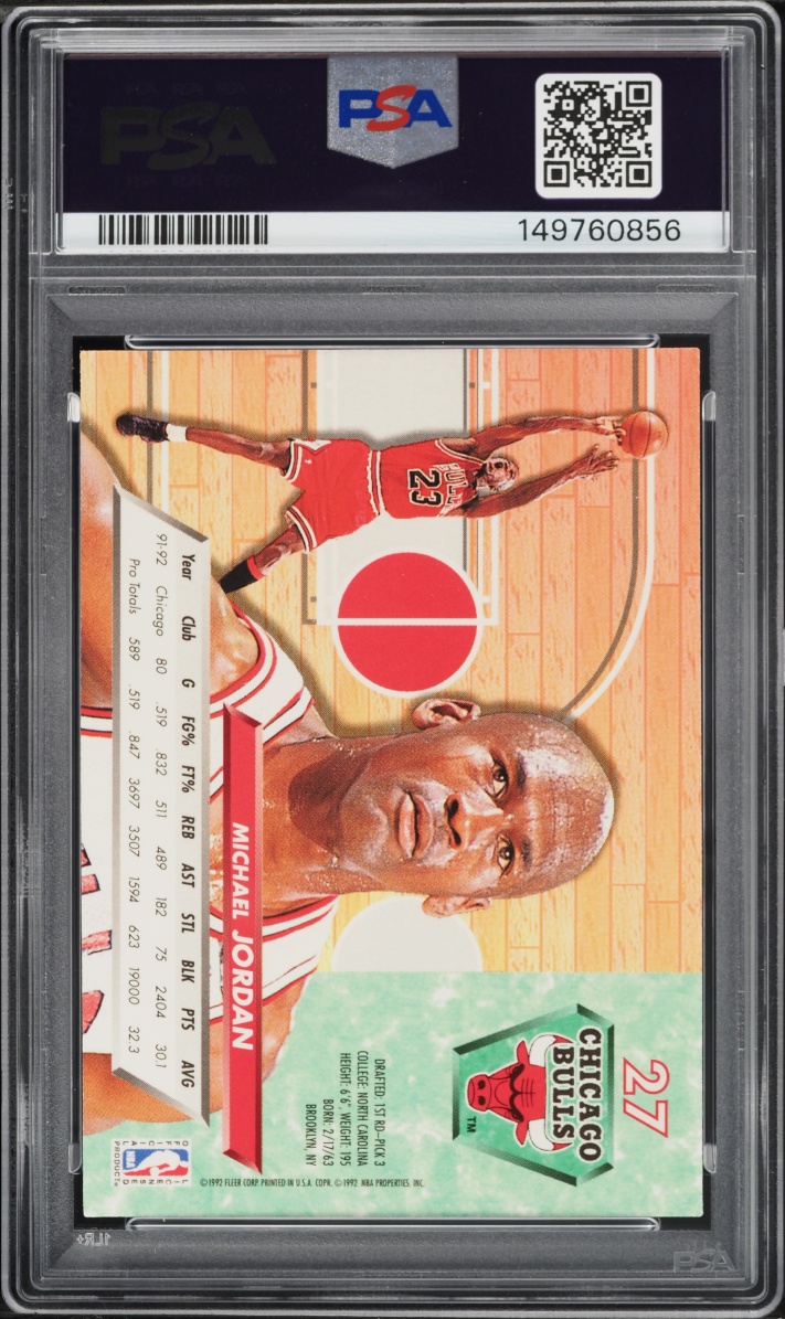 1992 Ultra Basketball Michael Jordan #27 PSA 8 NM-MT